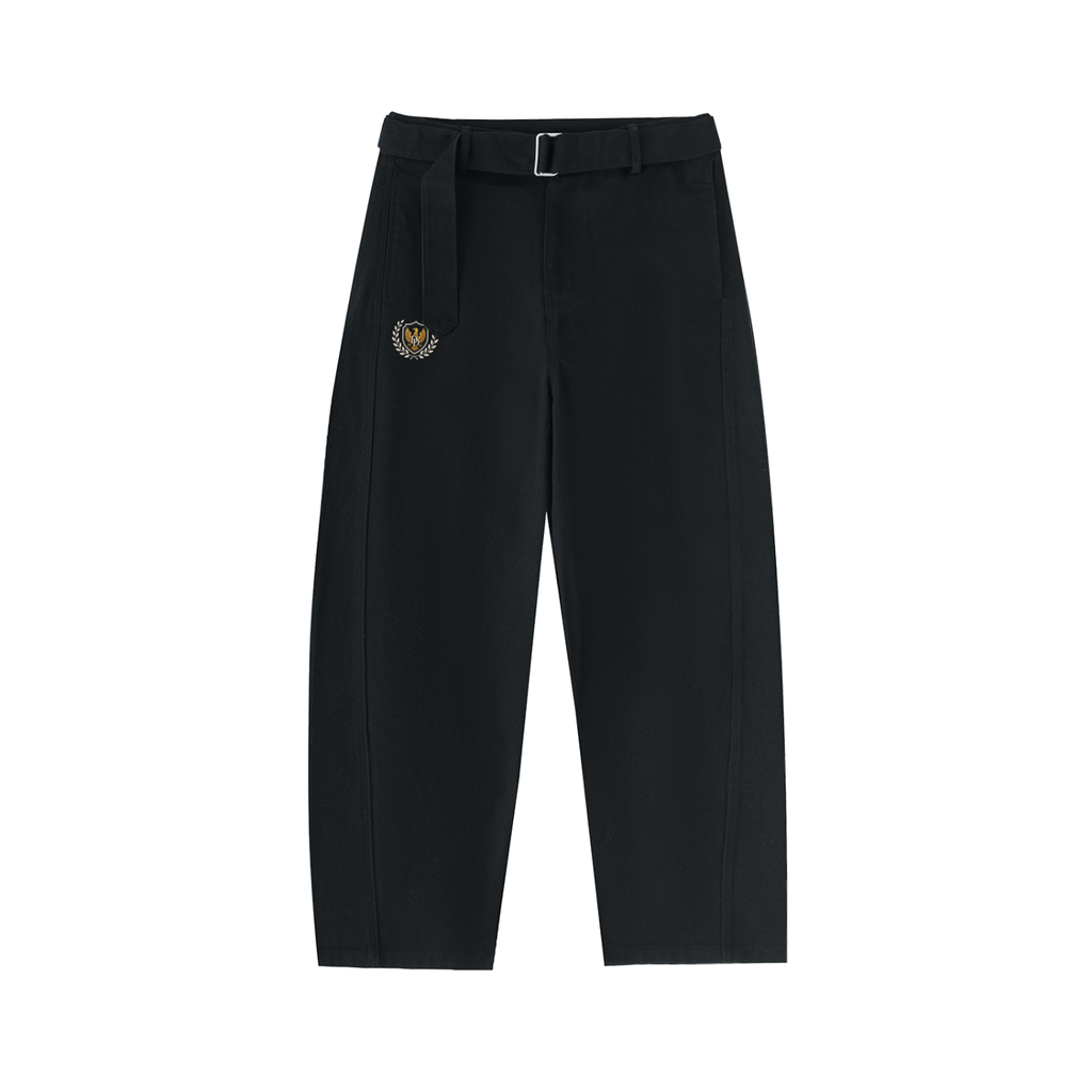 Belted Barrel-leg Chino Pants