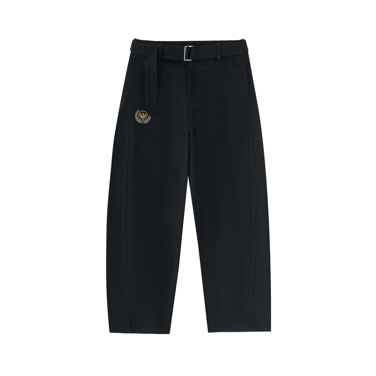 Belted Barrel-leg Chino Pants