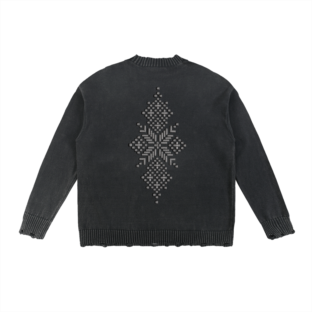 Vintage Washed Hand-Frayed Sweater