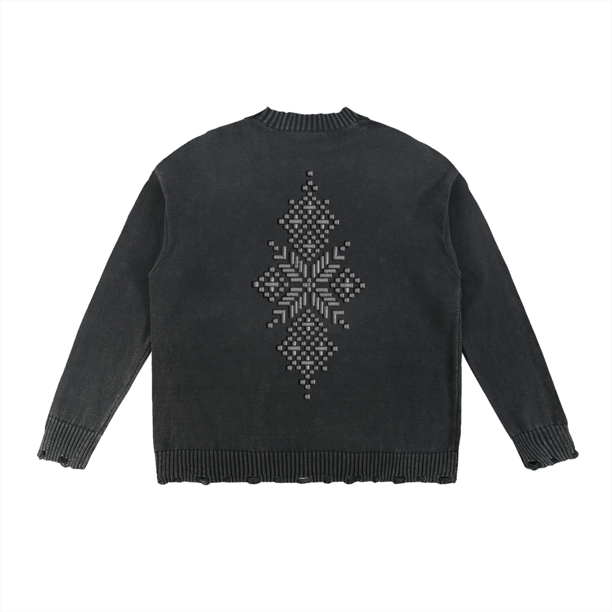 Vintage Washed Hand-Frayed Sweater