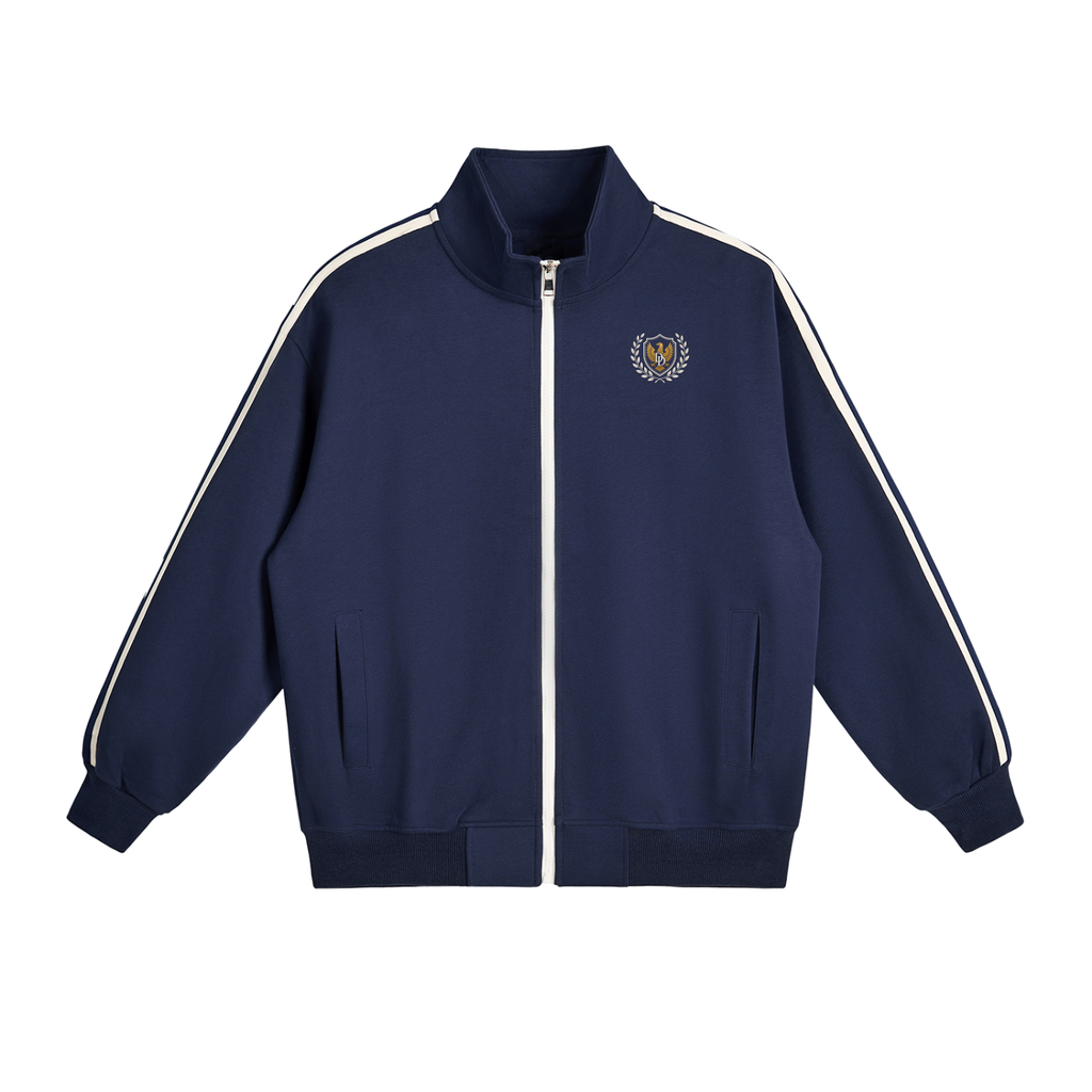 Contrast Side-Stripe Stand Collar  Jacket