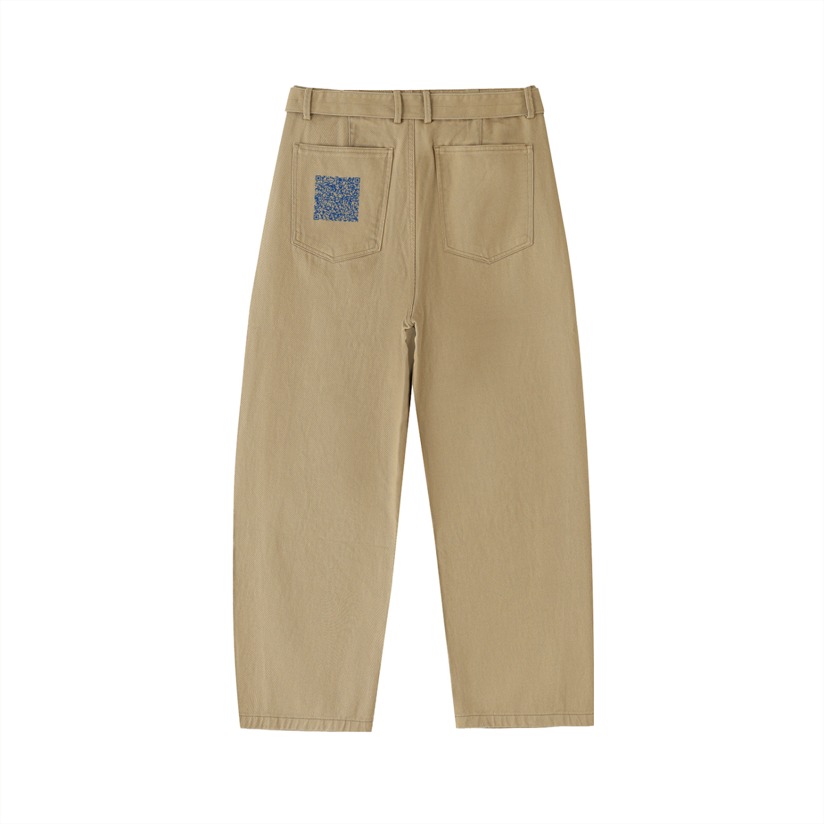 Belted Barrel-leg Chino Pants