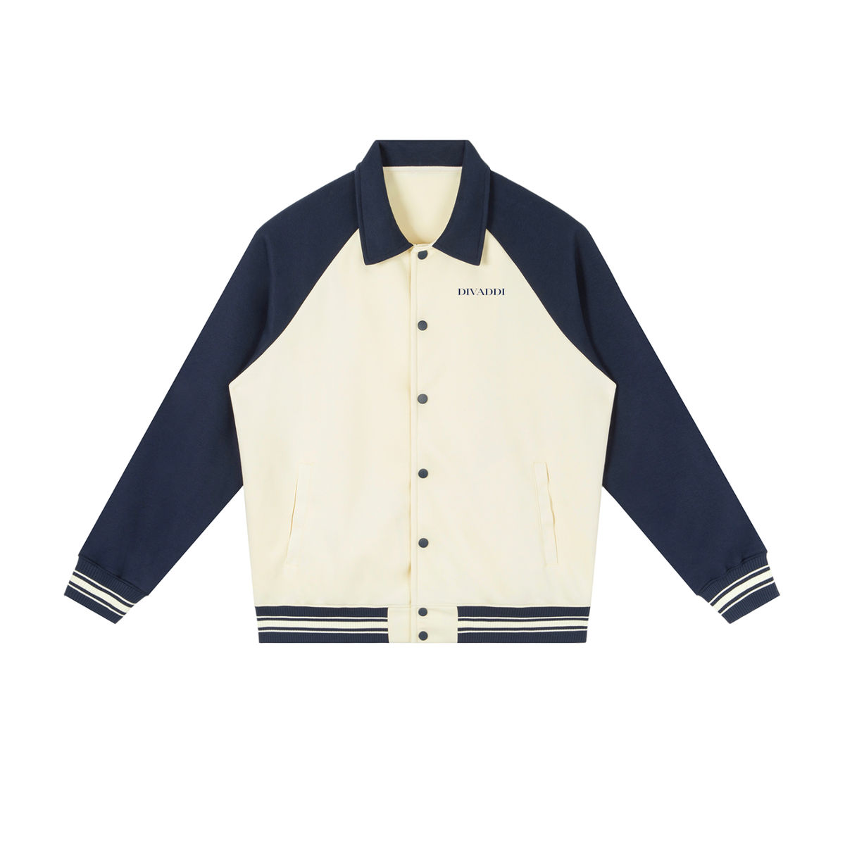 Contrast Raglan Sleeve Baseball Jacket