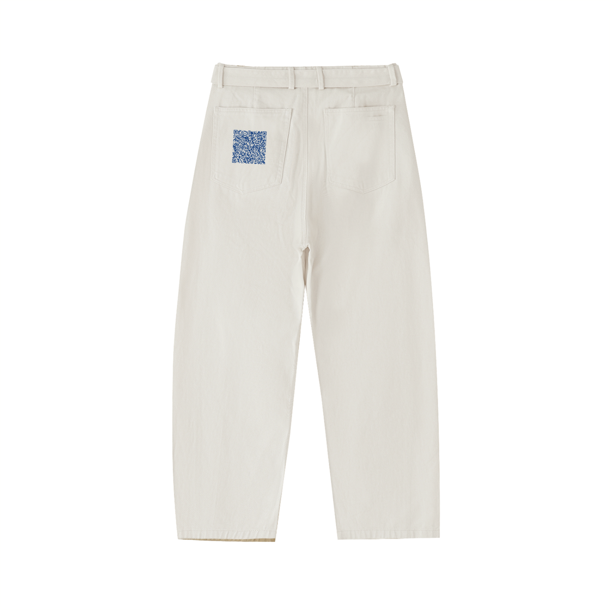 Belted Barrel-leg Chino Pants