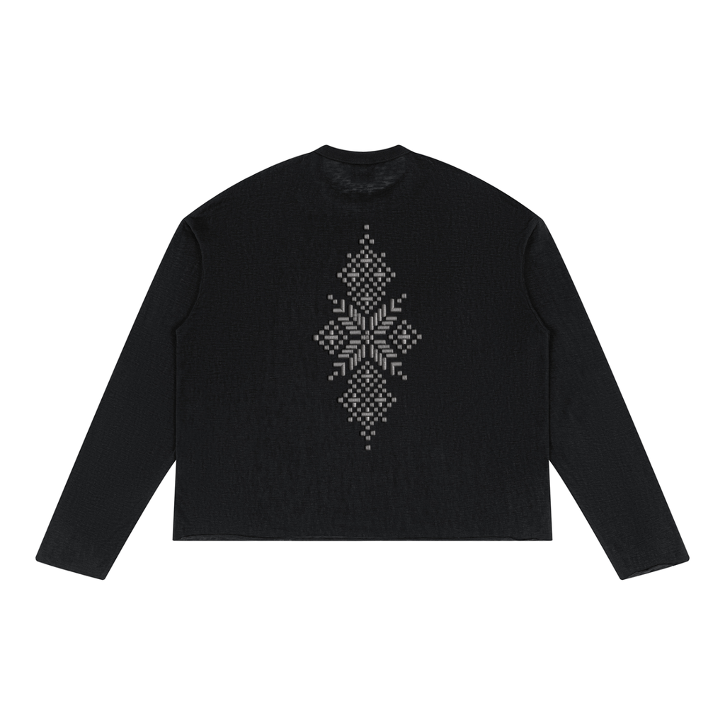 Unisex Raw Edge Long Sleeve T-Shirt