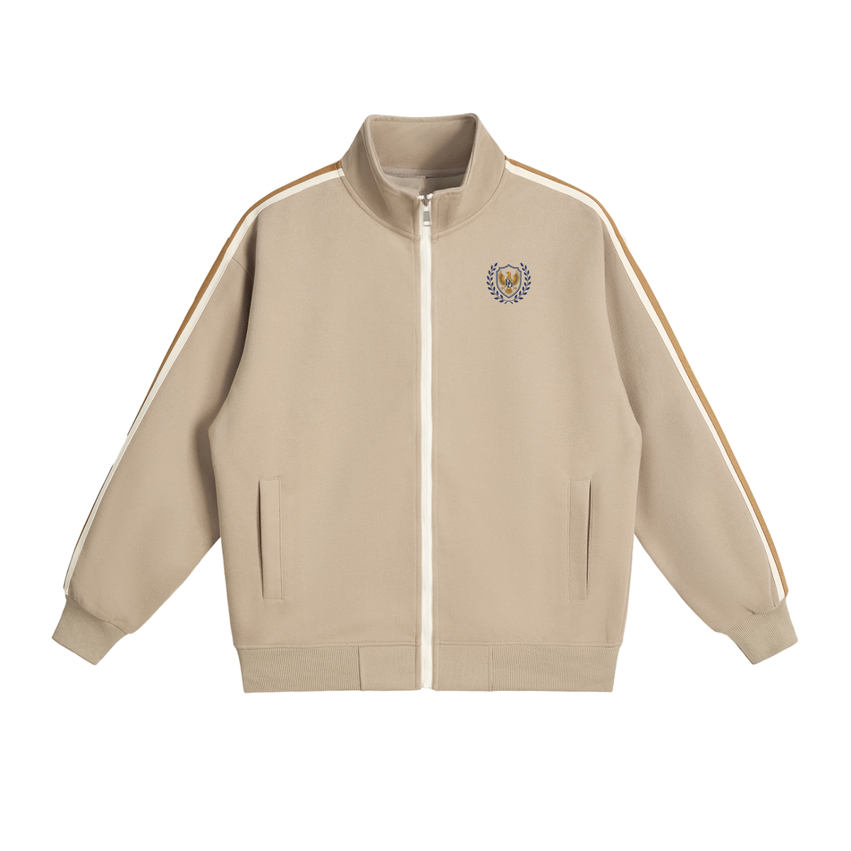 Contrast Side-Stripe Stand Collar  Jacket
