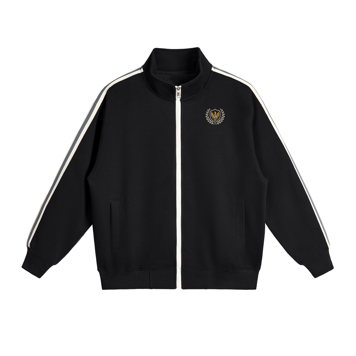 Contrast Side-Stripe Stand Collar  Jacket
