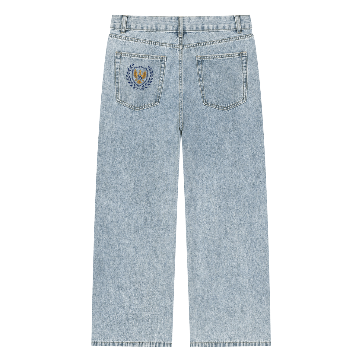 Unisex Vintage Wash Straight Leg Jeans