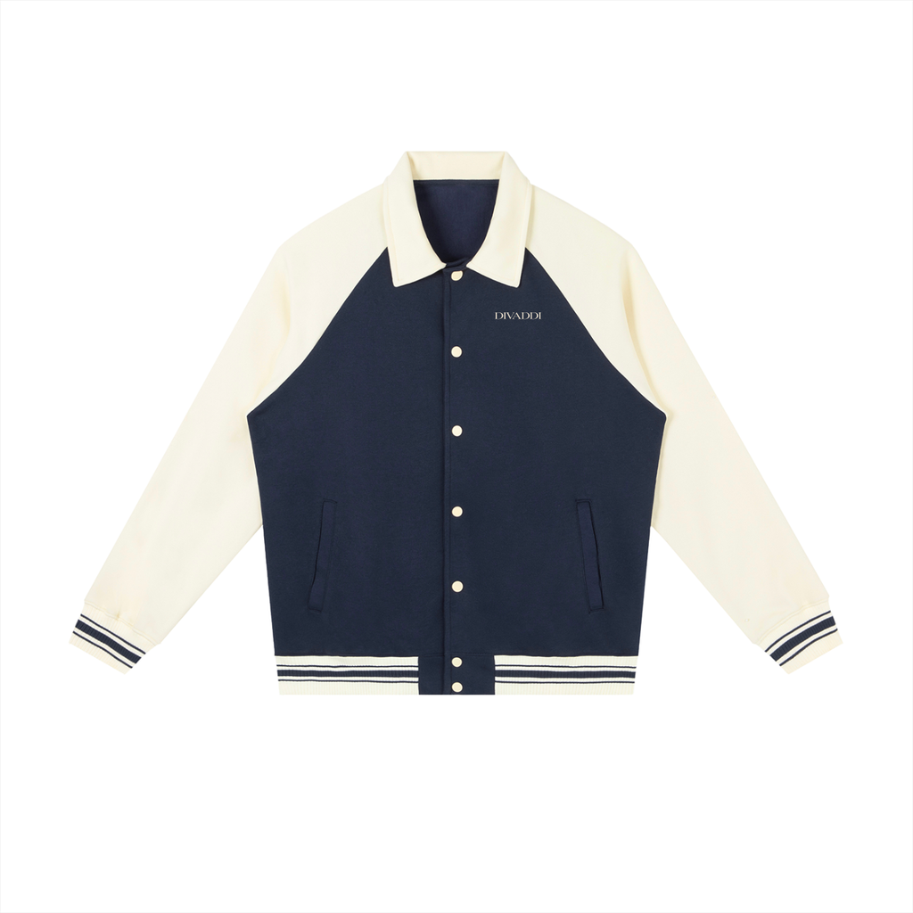 Contrast Raglan Sleeve Baseball Jacket