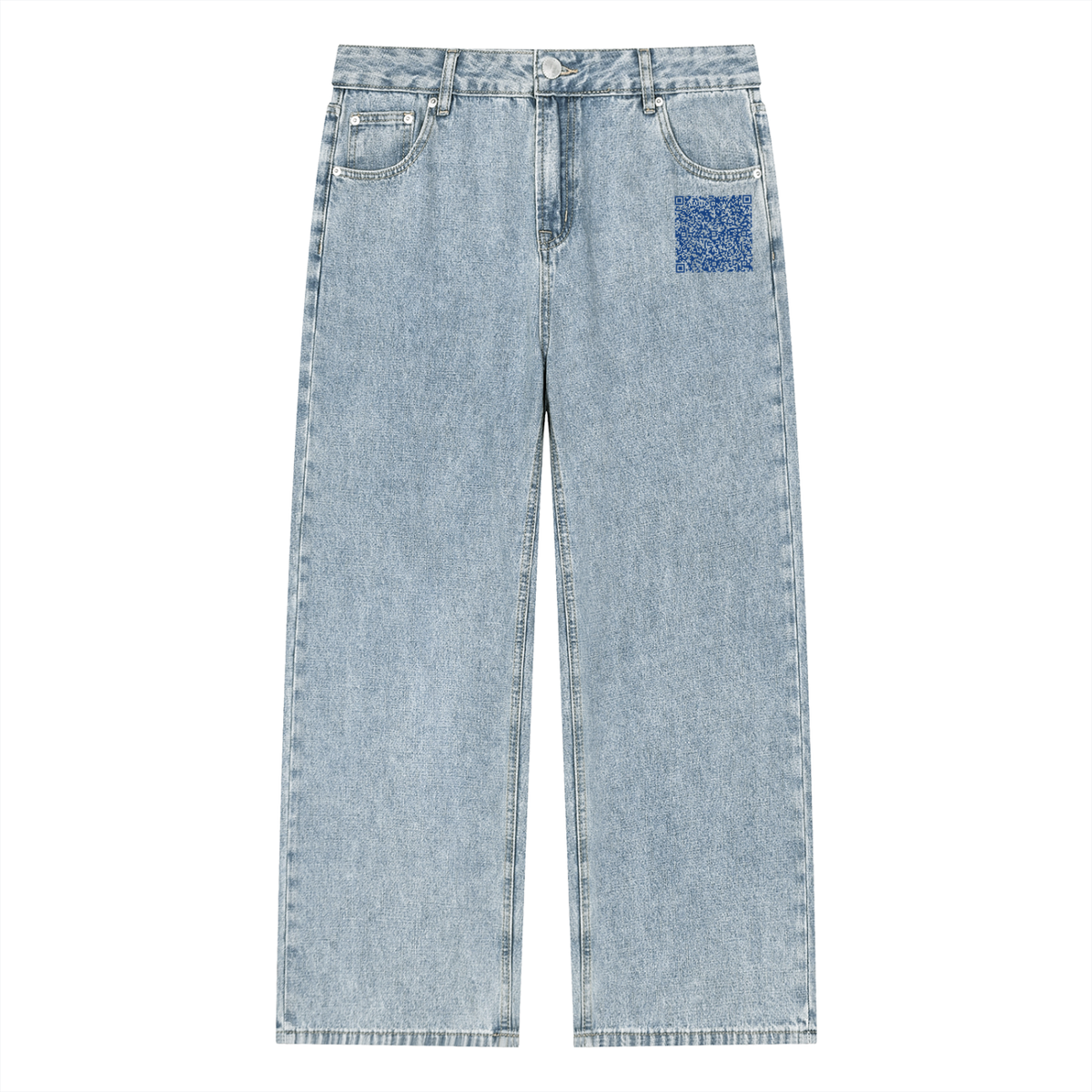 Unisex Vintage Wash Straight Leg Jeans